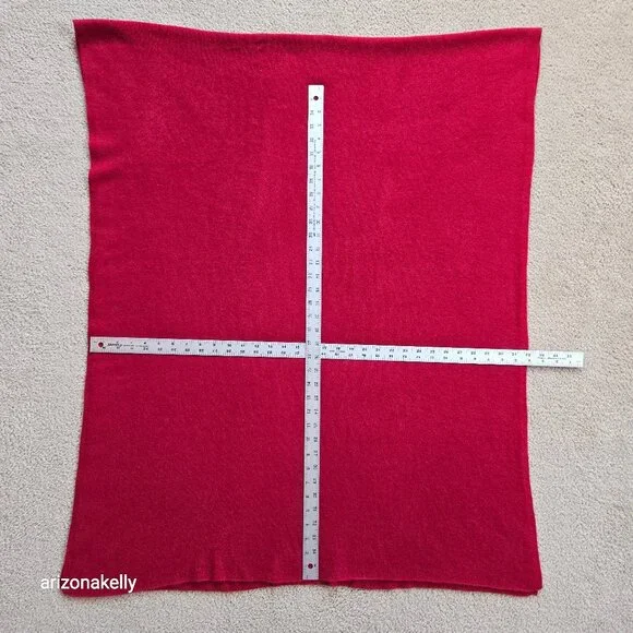 Knit Cashmere Scarf/Wrap Red - Picture 2 of 15